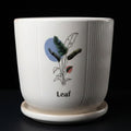 Leaf Botanical Ceramic Planter with Tray